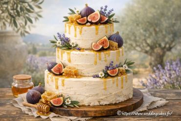 Wedding cake figue miel : une douceur provençale en 3 étages