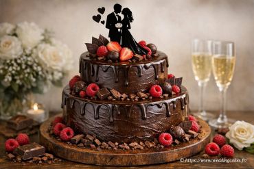 Wedding cake sans œufs : recette de chocolat moelleux en 2 étages