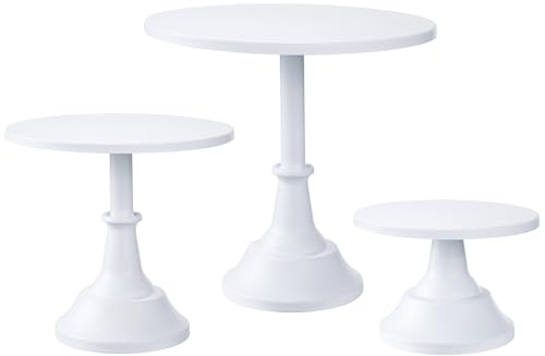 HBlife Lot de 3 supports à gâteau blancs (20,3 cm/25,4 cm/30
