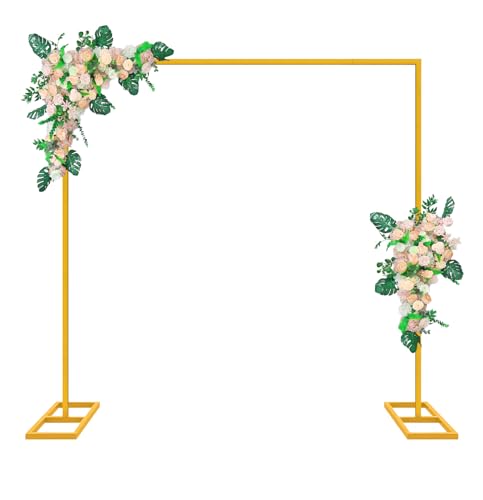 Fiita 2.5M Doré Arche de Mariage Réglable avec Base en T, St