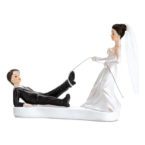 Cake Topper Mariés Noir et Blanc
