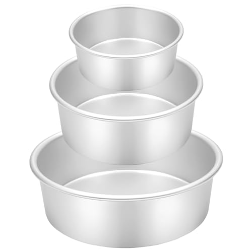 CHLEUI Ensemble de 3 moules à gâteau ronds Ø 10/15/20 cm, mo
