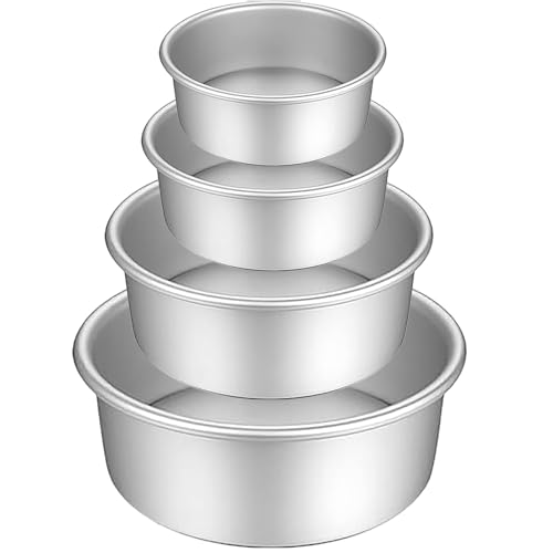 HQILRRA Moules à gâteaux ronds 4 pièces, moules à gâteaux pr