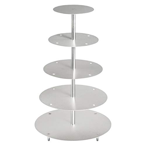 Présentoir à gâteau rond en aluminium pour mariage, 5 étages