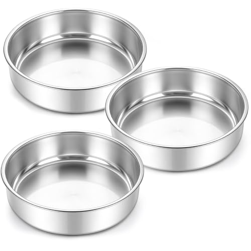 Berglander Lot de 3 Moules à Gâteau 8 Pouces, 20cm Moules Ro