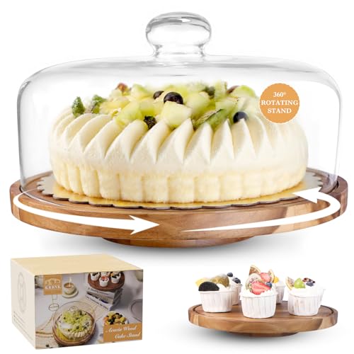 Tel Charme * Présentoir à gâteau rotatif en verre avec couve