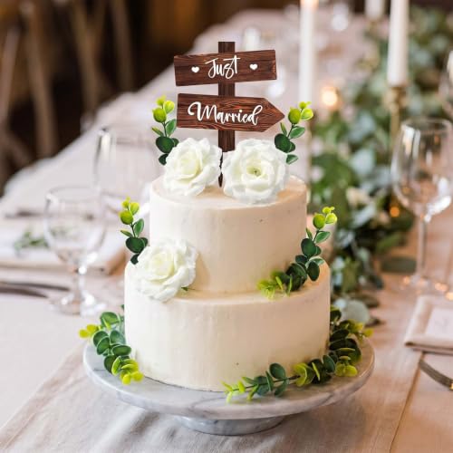 TENGWA Décorations de Gâteau de Mariage Just Married 3 Rose 