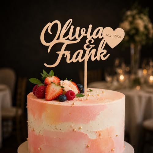 Pet-Jos Décoration de gâteau en bois Cake topper personnalis