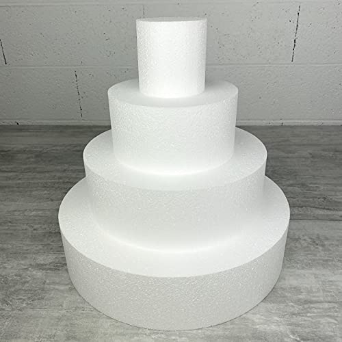 Lealoo Pièce montée en Polystyrène, Base diam. 40 cm, 4 étag