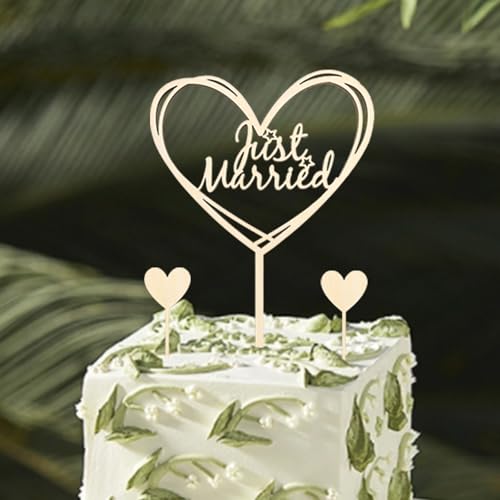 DazzJoy Décoration de gâteau et mariage en bois