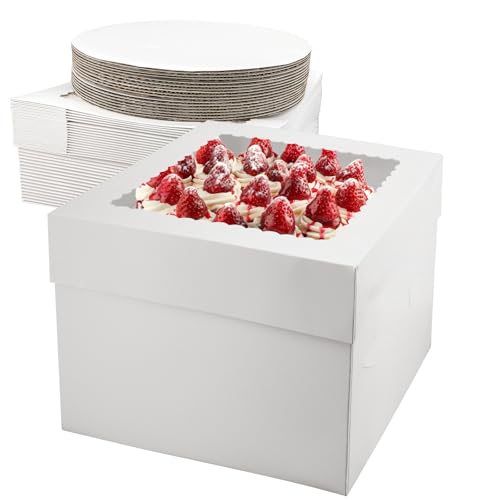 Scettar Lot de 18 boîtes de transport à gâteau blanches avec