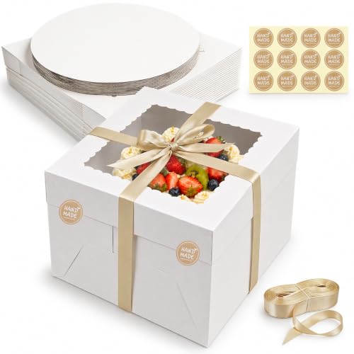 JUNUNDJING 10 Pièces Boite a Gateau 30.5×30.5×20.3 cm, Boite