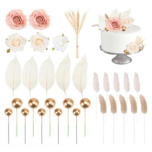 KAHZOR 35 Pièces Décoration de Gâteau Boho pour Anniversaire