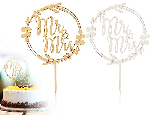 KAPSING 2 pièces cake topper en bois mariage, décoration gât