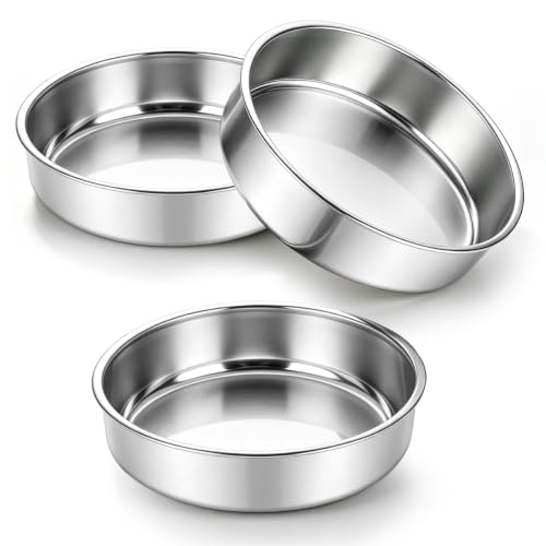 Berglander Lot de 3 Moules à Gâteau 8 Pouces, 20cm Moules Ro