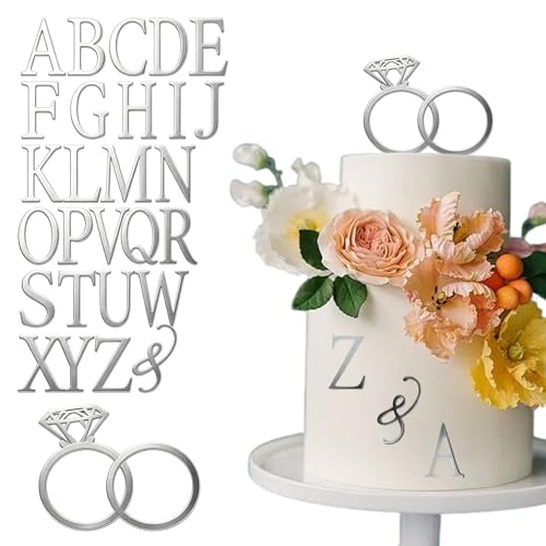 Cake Topper Bague Diamant Argent