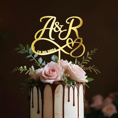 Party to Be Initiales Cake Topper Mariage Personnalisé Décor