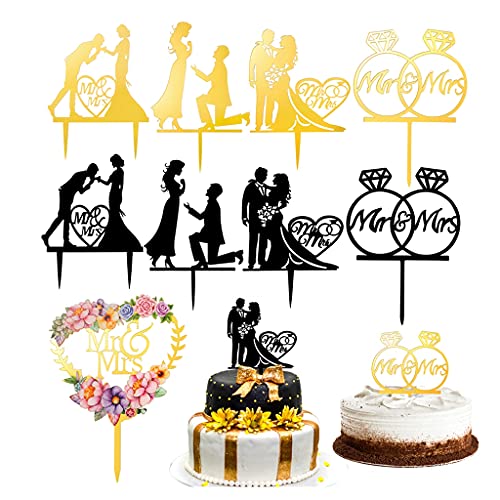 Ohaoduo Décoration de gâteau de mariage en acrylique, cupcak