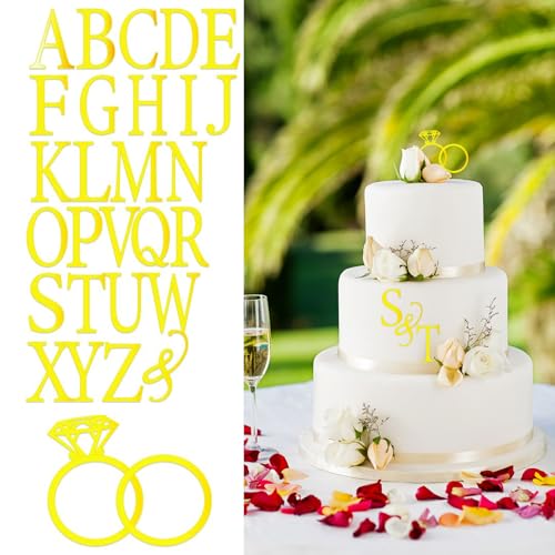 Topper gâteau mariage anneau diamant