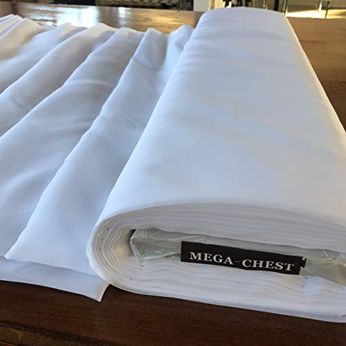 Megachest - Rouleau de tissu ignifuge, blanc uni, 50 m, 150 
