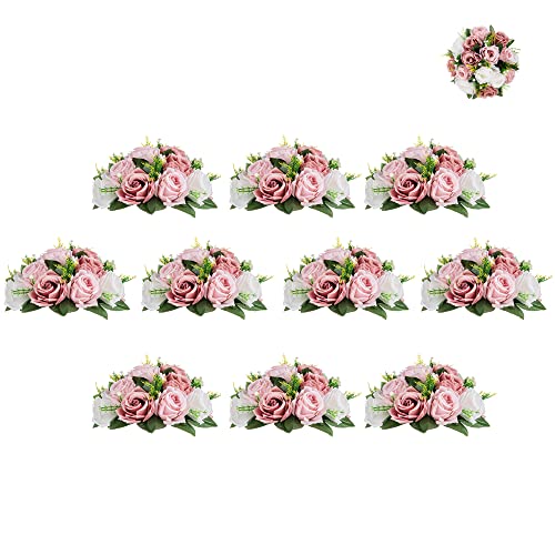 BLOSMON Fleur Mariage Artificielle Decoration Roses 10 PièCe