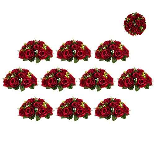 BLOSMON Fleur Mariage Artificielle Decoration Roses 10 PièCe