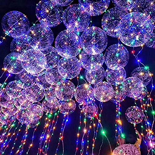 Kakeyi Lot de 10 ballons gonflables à lhélium - LED - Blanc 